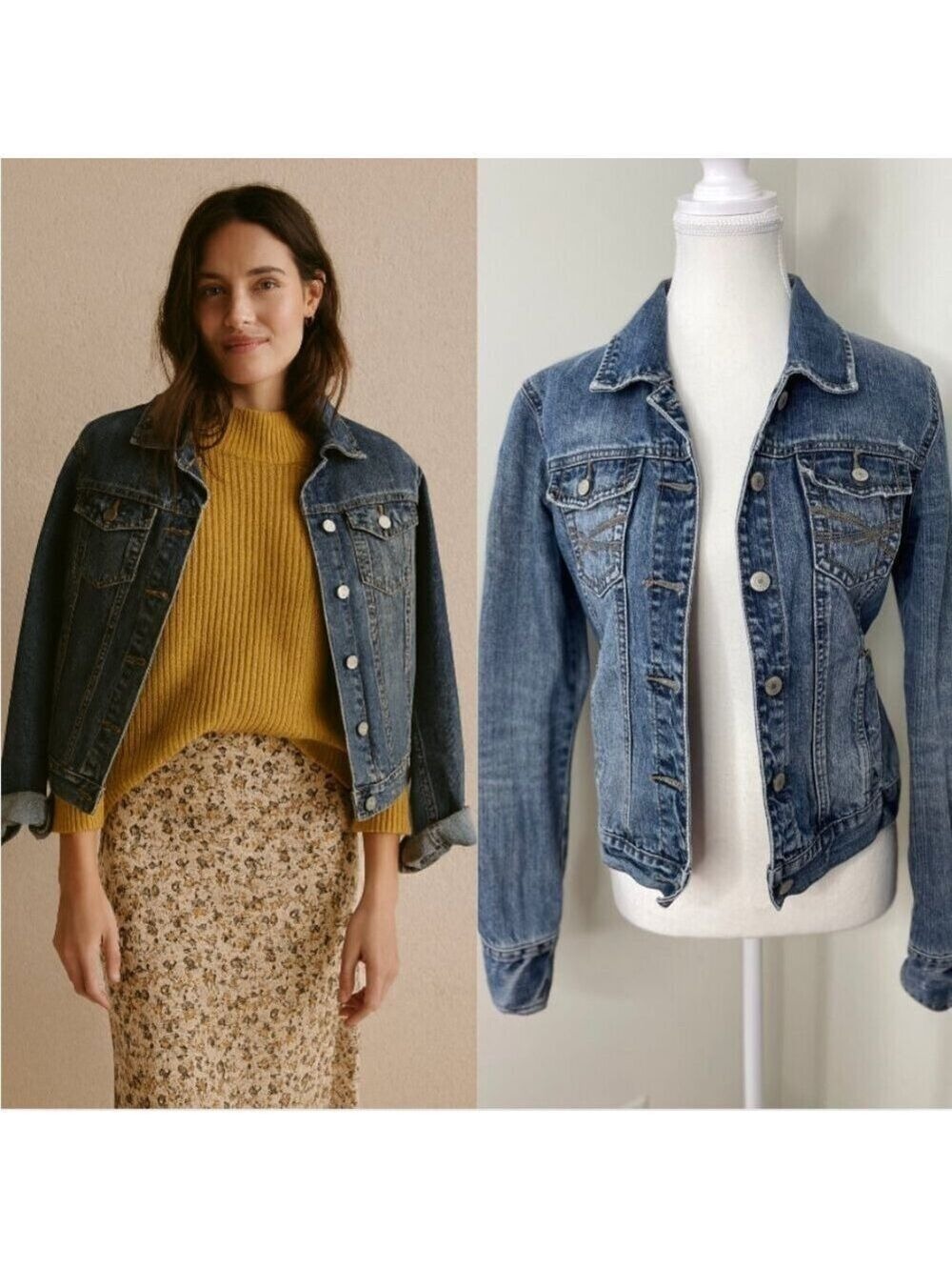 Aeropostale Distressed Denim Jacket M